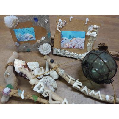 ふるさと納税 大和市 貝殻やマリングラスで世界に一つの作品を作ろう!「マリンアート制作体験」