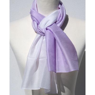 ふるさと納税 富士河口湖町 [「郡内織物」富士桜工房 ]とにかるスカーフ シルク×コットン3色 ラベンダー