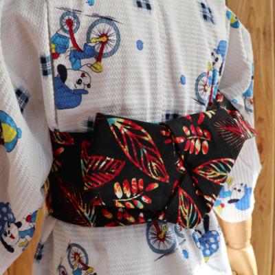 ふるさと納税 香美市 帯  (patipati) 子ども甚平用 角帯 ボタニカル |  | 01