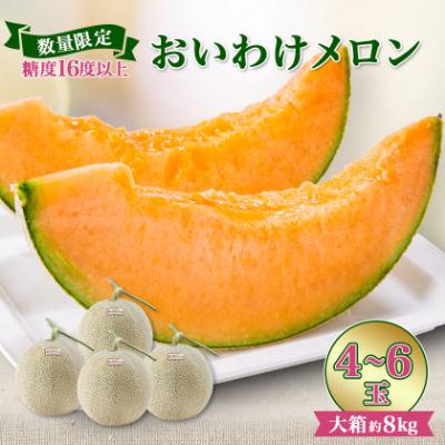 ふるさと納税 安平町 [数量限定]おいわけメロンパック 糖度16度以上 大箱約8kg(4〜6玉)