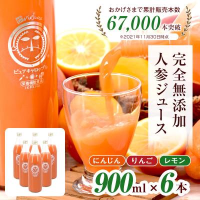 ふるさと納税 函南町 無添加ストレートにんじんジュース900ml×6本 栽培期間中農薬・化学肥料不使用の人参を使用