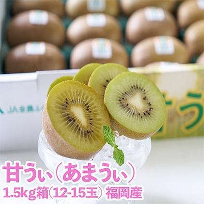 ふるさと納税 篠栗町 福岡限定!ブランドキウイ「甘うぃ(あまうぃ)」約1.5kg箱(12-15玉)(篠栗町)