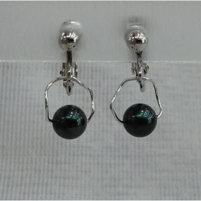 ふるさと納税 鳥羽市 伊勢志摩あこや本真珠イヤリングバブル(ブラック)10-09