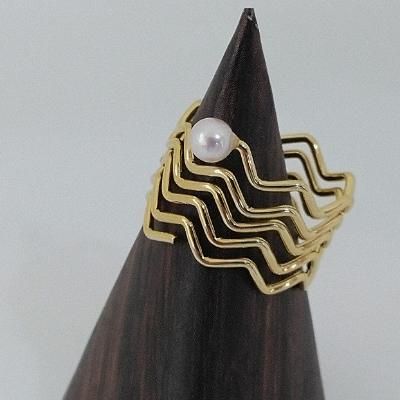 ふるさと納税 鳥羽市 伊勢志摩あこや本真珠リング(ギザギザ)真鍮製G20-09