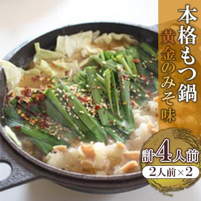 ふるさと納税 防府市 本格もつ鍋 黄金のみそ味 (2人前)×2 冷凍