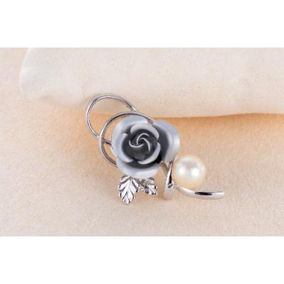 ふるさと納税 鳥羽市 アコヤ真珠ブローチ(シルバー)10-05