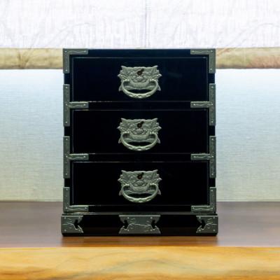 ふるさと納税 利府町 仙台箪笥 小抽箪笥 黒呂漆塗り