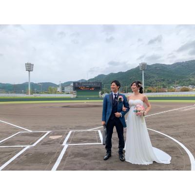 ふるさと納税 大津市 皇子山球場で記念撮影!