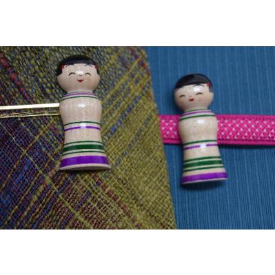 ふるさと納税 黒石市 「こけス」ネクタイピン&amp;帯留め(緑ロクロ線)