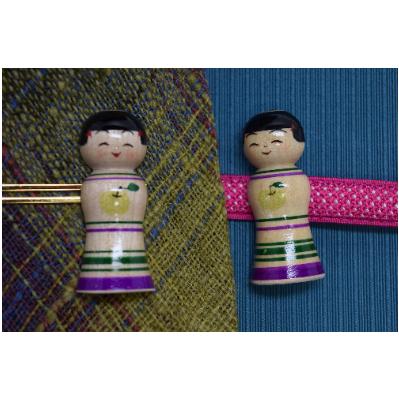 ふるさと納税 黒石市 「こけス」ネクタイピン&amp;帯留め(緑りんご)