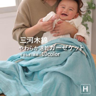ふるさと納税 蒲郡市 三河木綿 ガーゼケット やわらか速乾 ハーフサイズ _せせらぎ[G0303]