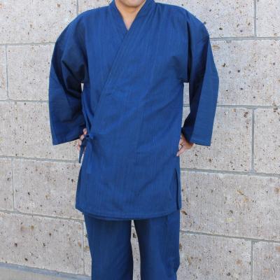 ふるさと納税 羽生市 武州正藍染　作務衣　あさぎ　Lサイズの画像