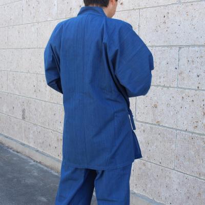ふるさと納税 羽生市 武州正藍染　作務衣　あさぎ　Lサイズの画像