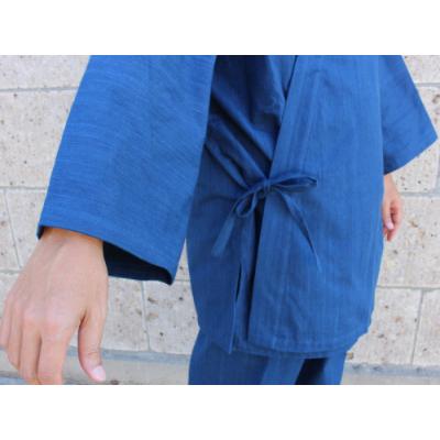 ふるさと納税 羽生市 武州正藍染　作務衣　あさぎ　Lサイズの画像