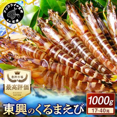 ふるさと納税 松浦市 豊洲市場で高評価を受け続ける車海老 東興のくるまえび1kg(玄海活きくるまえび)