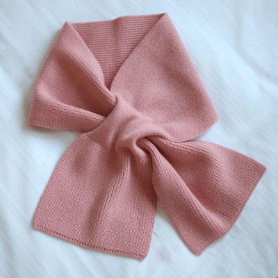 ふるさと納税 行方市 国産カシミヤ100% ミニマフラー 色:コーラルピンク