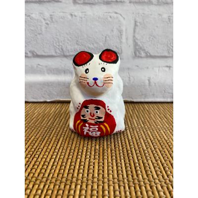 ふるさと納税 春日部市 達磨抱き子(ねずみ)手作り張子人形