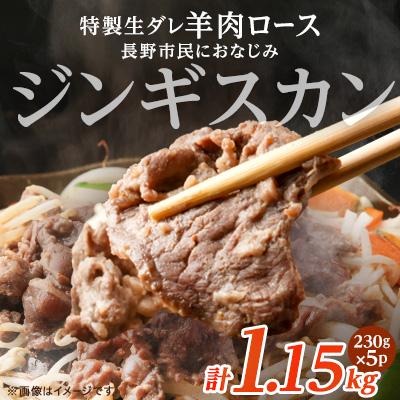 ふるさと納税 長野市 信州新町本場ジンギスカン むさしや食品 特製生ダレ羊肉ロース230g×5パック