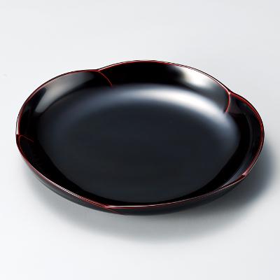 ふるさと納税 鯖江市 越前塗 花こころ大皿 溜 φ27×4cm 漆塗り