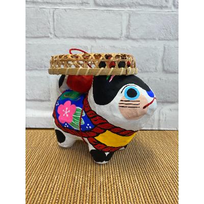 ふるさと納税 春日部市 ざるかぶり犬張子(大)　手作り張子人形_1