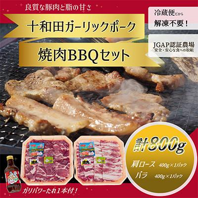 ふるさと納税 十和田市 [十和田ガーリックポーク]焼肉BBQセット(バラ、肩ロース)オリジナルタレ付