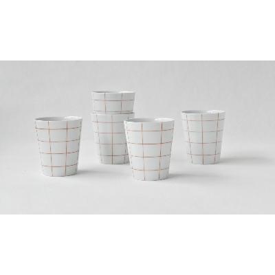 ふるさと納税 長崎県 【波佐見焼】es cup　チェック RD(M) 【西海陶器】5　42130 | 