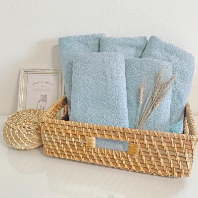 ふるさと納税 泉佐野市 泉州タオル「普段使いにぴったりのミニバスタオル」5枚セット(アッシュブルー)