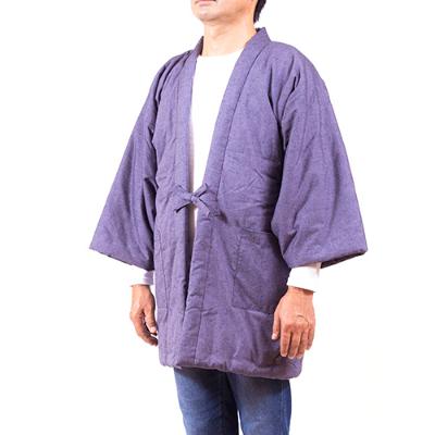 ふるさと納税 大木町 久留米はんてん / 紳士紬はんてん  フリーサイズ(パープルグレー)　BA008 | 