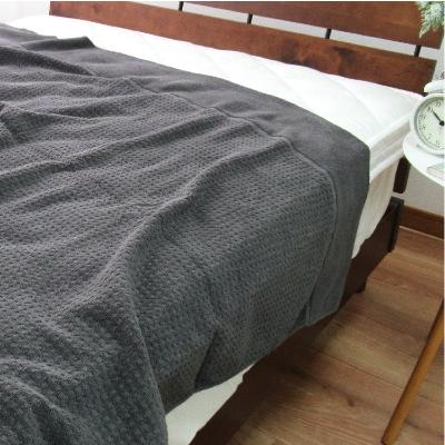 ふるさと納税 泉大津市 日本製 ふわっとした タオルケット シングル チャコールグレー 5774CY