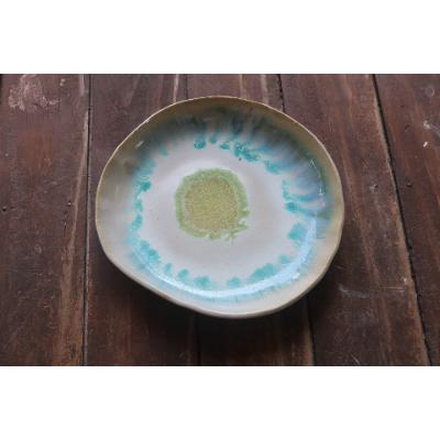 ふるさと納税 与論町 あーどぅる焼き 丸皿[サンゴ釉(白)] 大皿