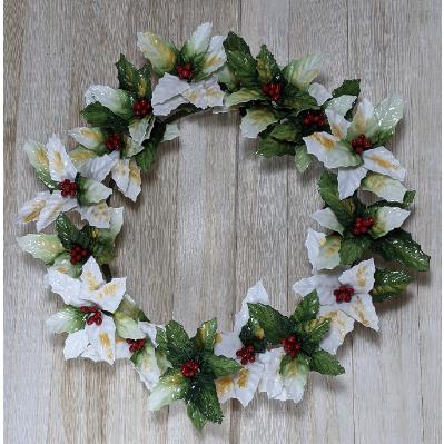 ふるさと納税 泉大津市 ロウの花 クリスマスリース (ヒイラギ16束)