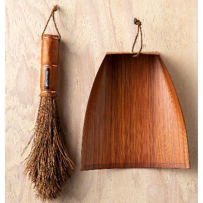 ふるさと納税 古座川町 国産シダ手箒 柿渋はりみ塵取りセット