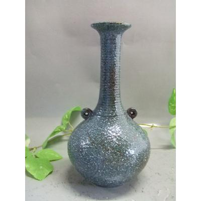 ふるさと納税 甲賀市 [信楽焼] 群青耳付花入れ 花入 花器 花瓶 nha-004