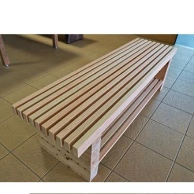 ふるさと納税 印南町 [和歌山県印南町産]ヒノキのスリット型ベンチ 1脚