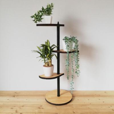 ふるさと納税 守口市 葉っぱのスタンドシェルフ 3段タイプ 360度回転 ナチュラル ガーデンラック 完成品