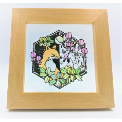 ふるさと納税 川越市 KOEDO川越硝子「切り絵ガラスアート」M(秋分)