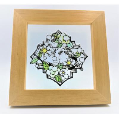 ふるさと納税 川越市 KOEDO川越硝子「切り絵ガラスアート」M(大雪)