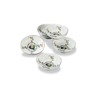 ふるさと納税 能美市 九谷焼 4.6号小鉢揃 色絵瓜文 銀泉窯(5枚セット)