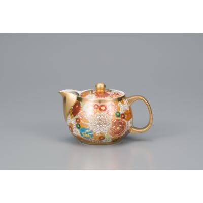 ふるさと納税 能美市 九谷焼 ポット急須 金花詰 (茶こし付)