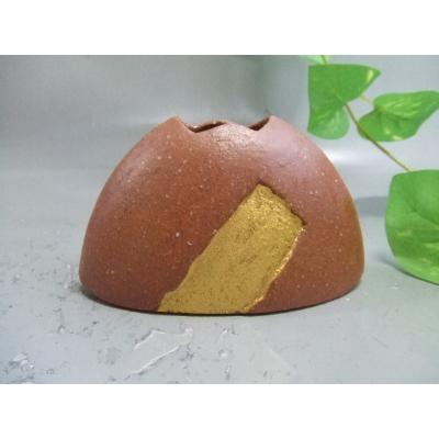 ふるさと納税 甲賀市 [信楽焼]金彩斜手づくり一輪挿し 花入 花器 花瓶 nha-006