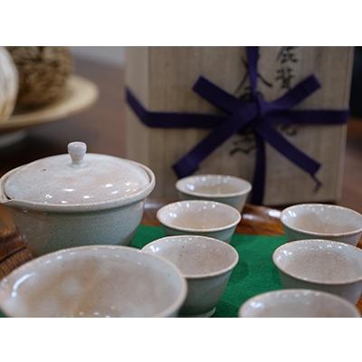 ふるさと納税 木津川市 【鹿背山焼 無双窯】玉露茶器セット(ピンク色