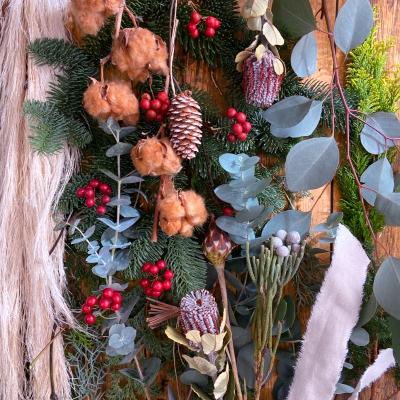 ふるさと納税 阿賀町 [自分で作る]Xmasスワッグキット[あかいみ]