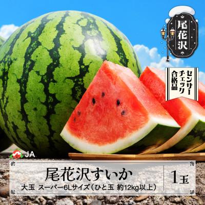 ふるさと納税 尾花沢市 尾花沢すいか スーパー6Lサイズ(約12kg以上)×1玉 令和8年産 JA ja-sus6x1