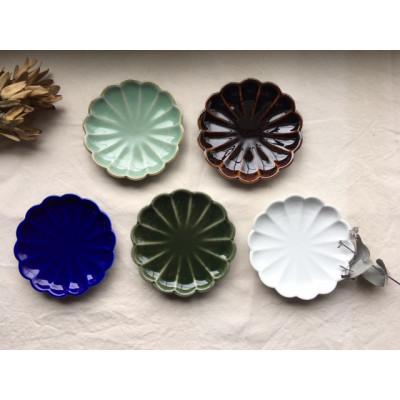 ふるさと納税 瀬戸市 菊型15cmプレート5色セット