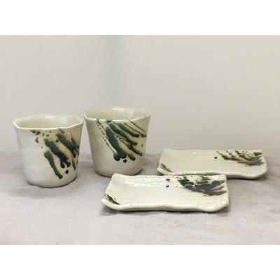 ふるさと納税 瀬戸市 たっぷり湯呑と菓子皿ペアセット