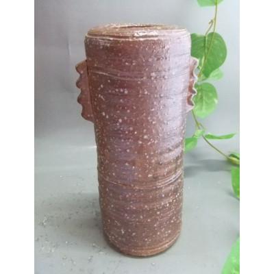 ふるさと納税 甲賀市 [信楽焼]薪窯ご縁耳付き花入れ 花瓶 (一点もの) nha-014