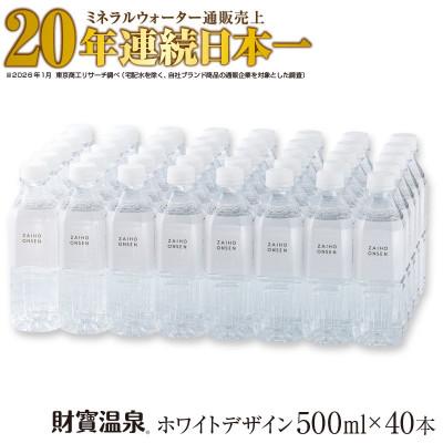 ふるさと納税 垂水市 天然アルカリ温泉水 財寶温泉 ホワイトデザイン 500ml×40本 計20L | 