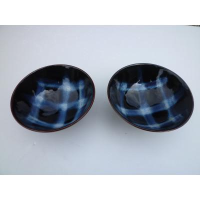 ふるさと納税 筑後市 水田焼 絣文様ご飯茶碗2個セット