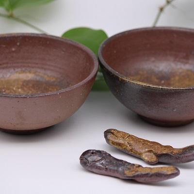 ふるさと納税 備前市 飯茶碗・箸置き2個セット(登り窯)