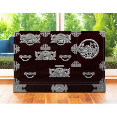 ふるさと納税 利府町 仙台箪笥 三・五尺横長箪笥70 木地呂漆塗り (発送時期:お申込みより2〜5か月)